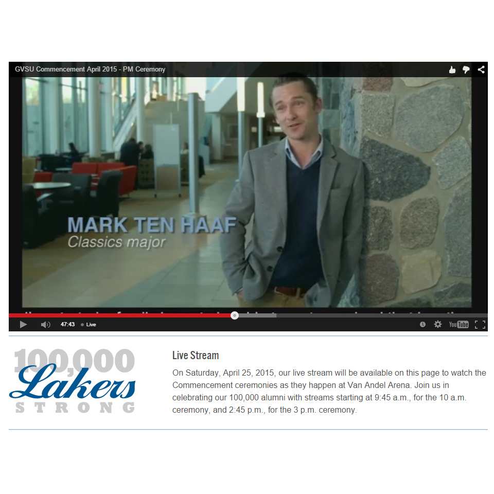 Classics major featured in 2015 Commencement Video